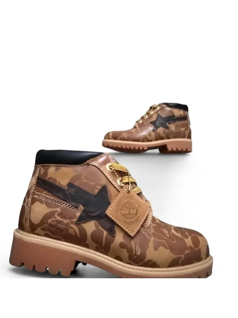 A Bathing Ape (BAPE) Men's Brown and Tan Boots